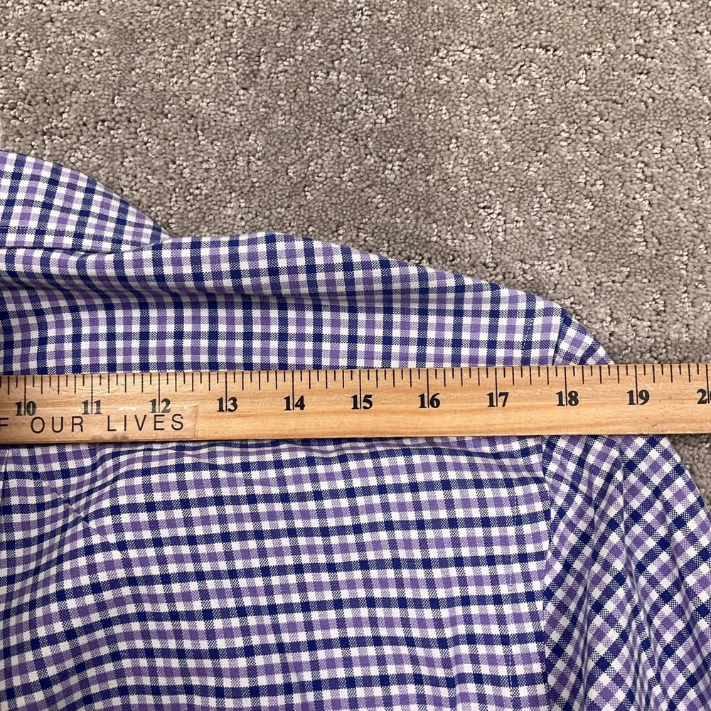 Ralph Lauren Mens Men Purple Gingham Check Cotton Long Sleeve Preppy Classic